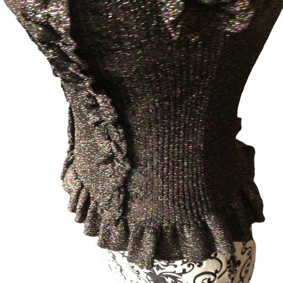 ZARA Sparkly Ruffled Top Small - Picture 13 of 13